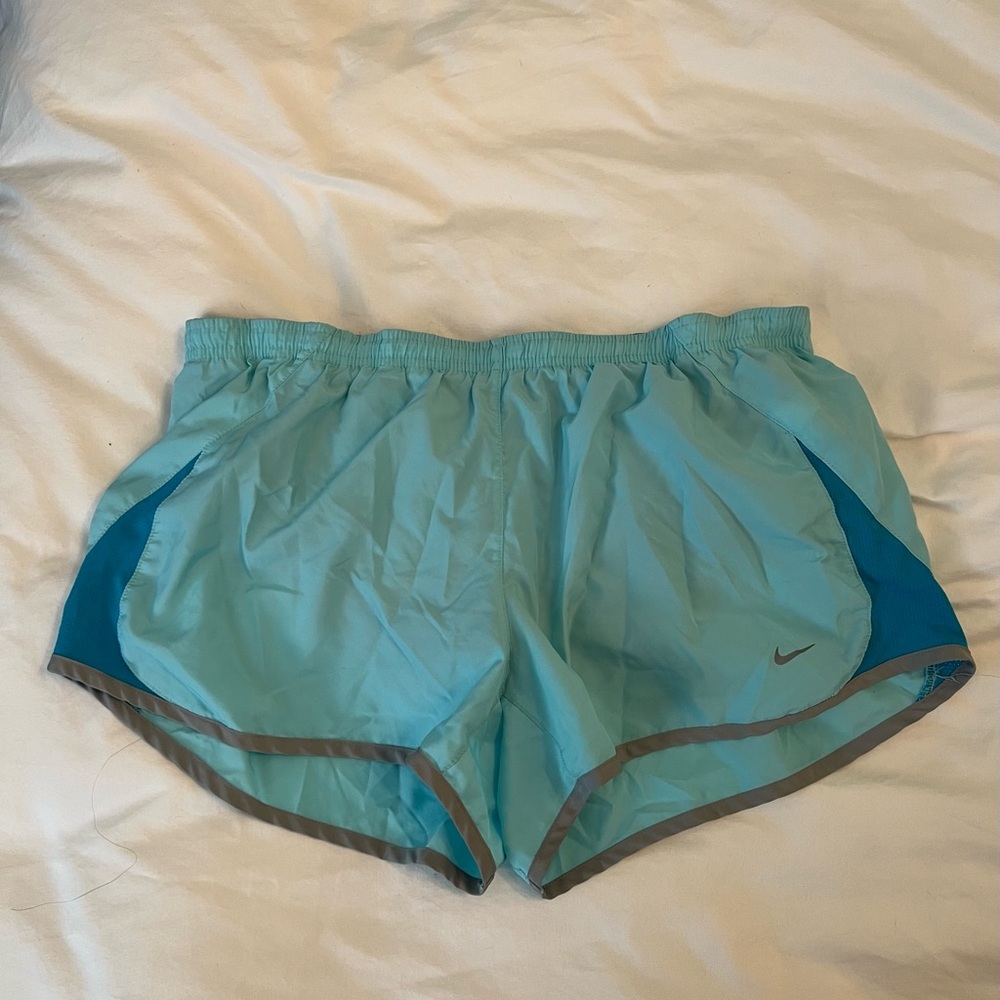Nike Women's Aqua and Teal Athletic Shorts